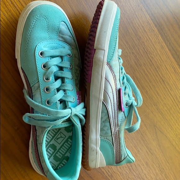 Vintage Puma TT Super. Size 7. Turquoise/Pink/Silver - Picture 5 of 11